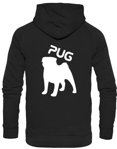 Unisex Pug (Silhouette) Design Pullover Hoodie featuring exclusive silhouette artwork, crafted from premium heavy-blend fabric with a cozy brushed fleece interior, ribbed cuffs, and a double-fabric hood for stylish, lasting comfort.