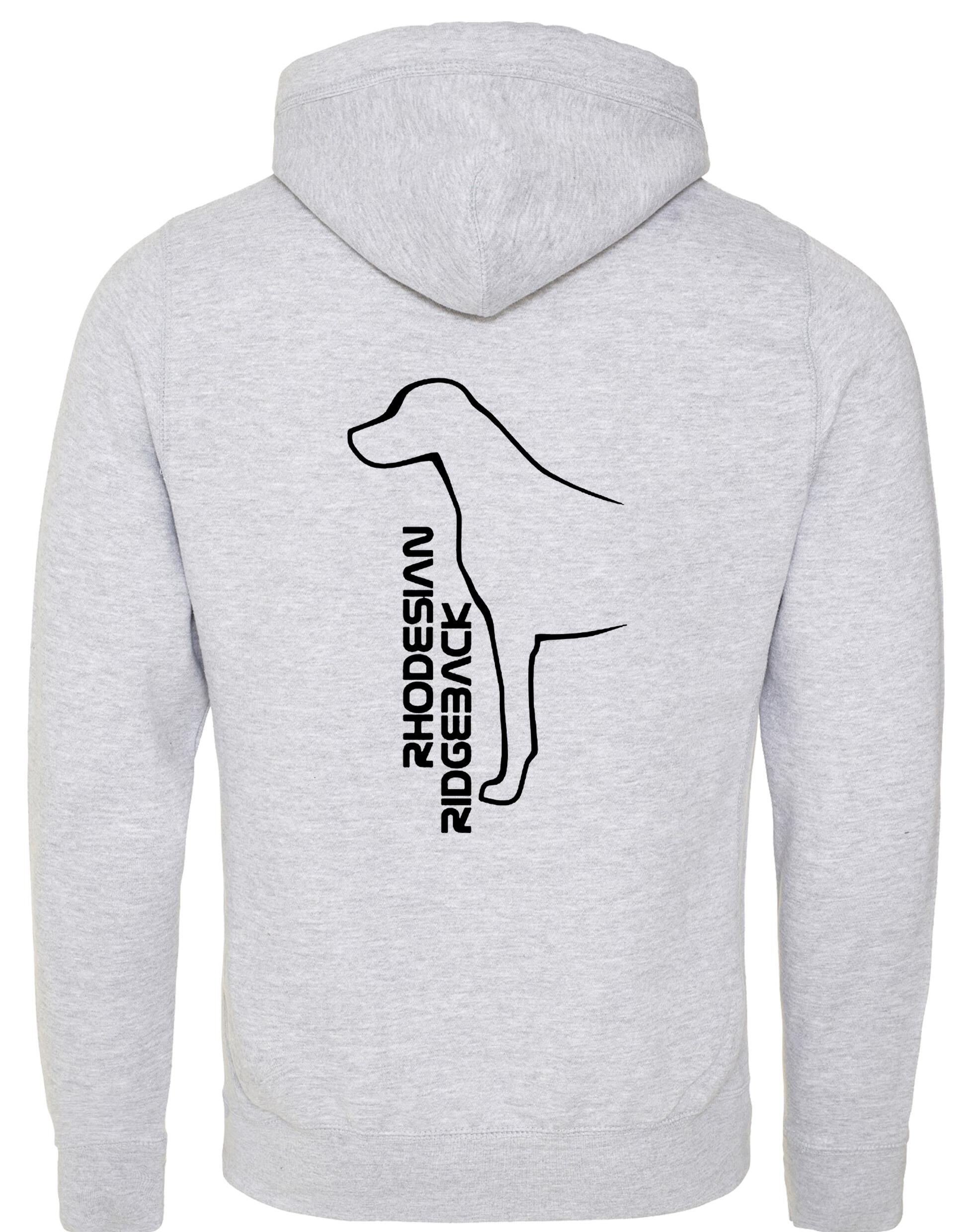 Rhodesian Ridgeback Crossneck Pullover Hoodie featuring exclusive breed artwork, modern crossneck design, soft fleece interior, kangaroo pocket, ribbed cuffs and hem, and a relaxed unisex fit for breed enthusiasts.