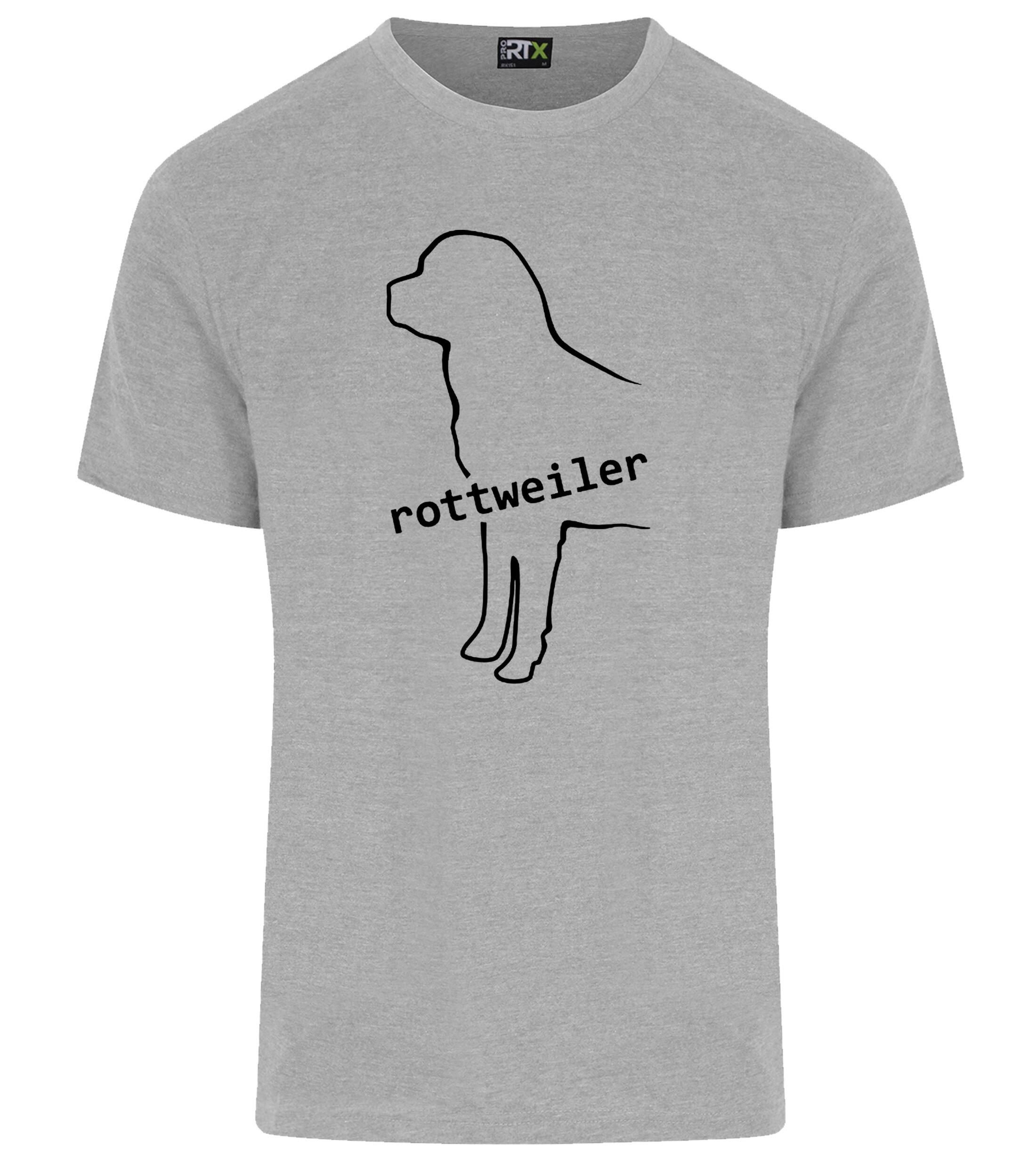 Rottweiler Unisex Roundneck T-shirt featuring exclusive breed artwork, soft breathable cotton fabric, relaxed unisex fit, and classic round neckline for comfort, style, and breed pride.