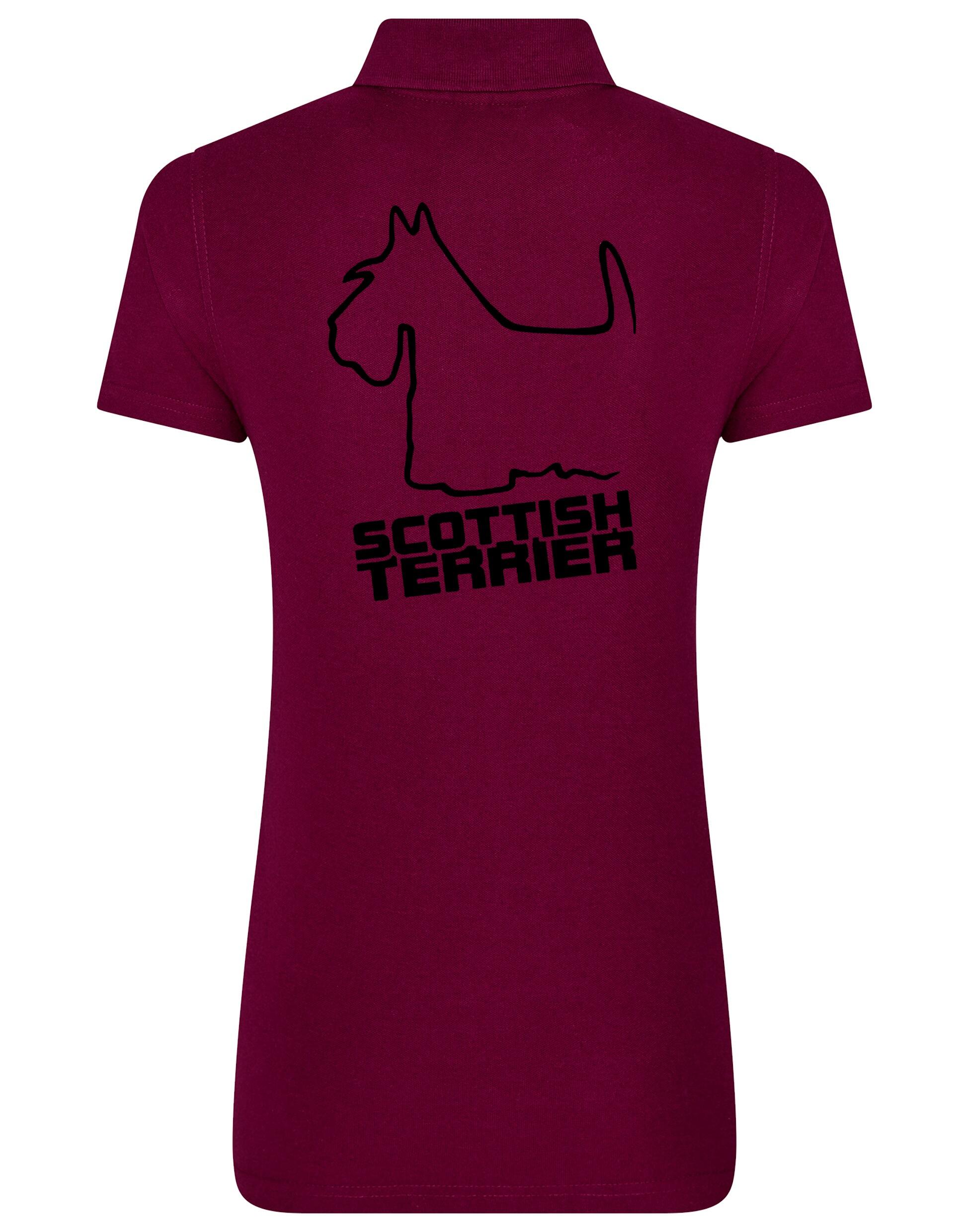 Scottish Terrier Women's Cotton Polo featuring exclusive breed artwork, breathable premium cotton fabric, and flattering feminine fit.
