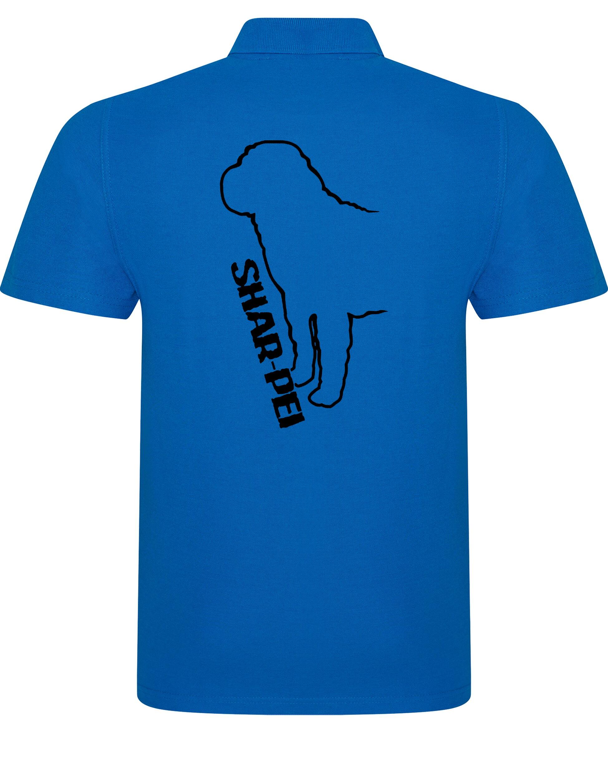 Unisex Cotton Polo featuring exclusive Shar Pei graphic design.