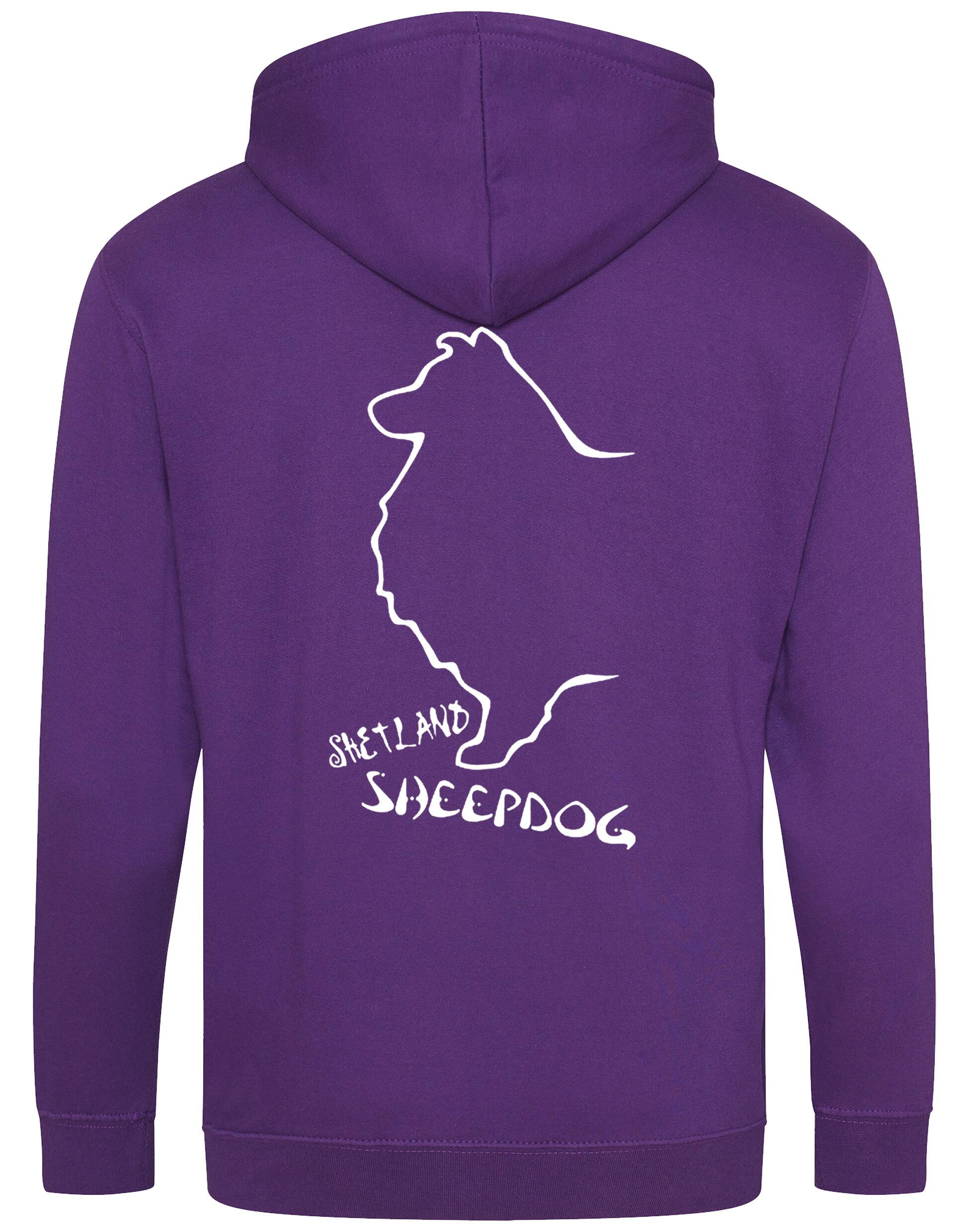 Shetland Sheepdog Zipped Hoodie featuring exclusive Sheltie graphic design.