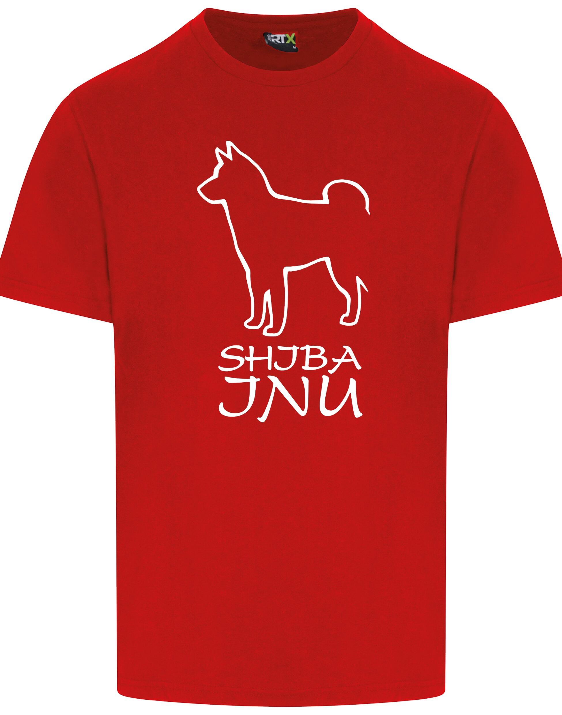 Unisex roundneck T-shirt featuring an exclusive Shiba Inu design on the front, made from soft breathable cotton for all-day comfort and suitable for both men and women.