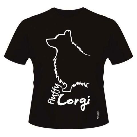 Corgi (Fluffy) Welsh Pembroke T-Shirts Women's Roundneck Cotton