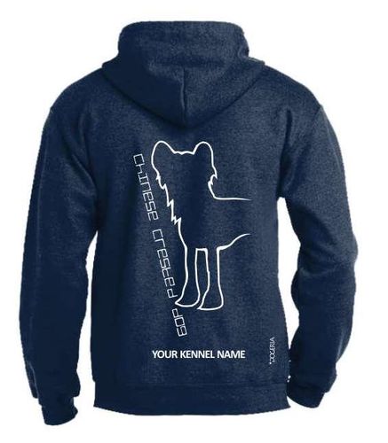 Chinese Crested Dog, Dog Breed Hoodie Full Zipped Women's & Men's Styles Exclusive Dogeria Design