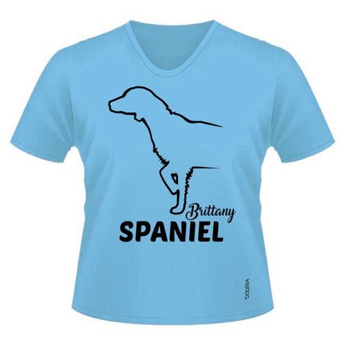 Brittany Spaniel T-Shirts Women's V Neck Premium Cotton