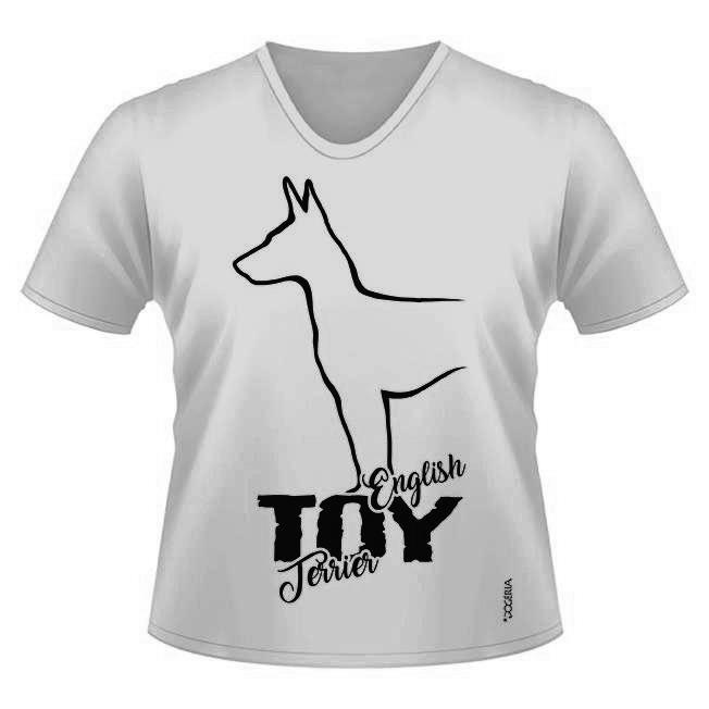 English Toy Terrier T-Shirts Women's V Neck Premium Cotton