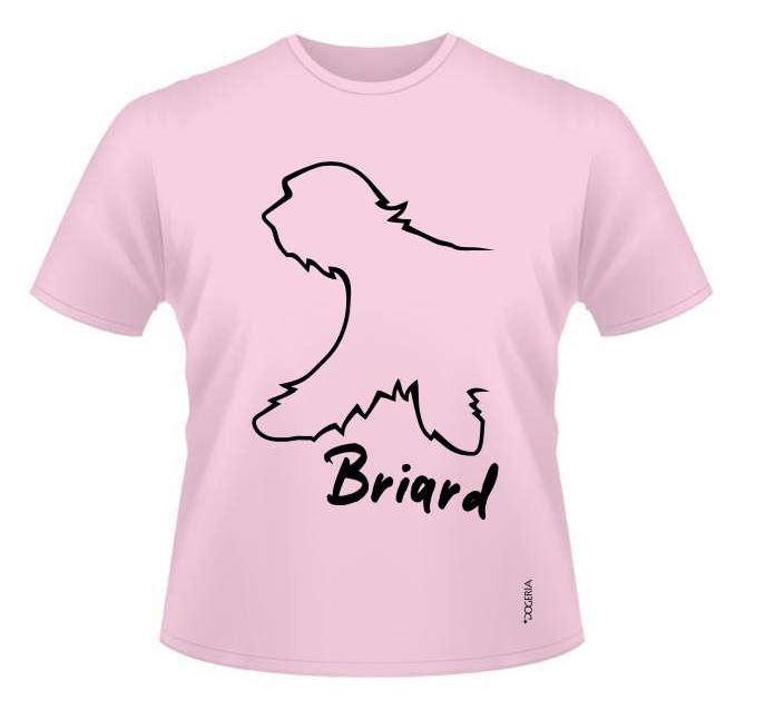 Briard T-Shirts Roundneck Short Sleeve Heavy Cotton