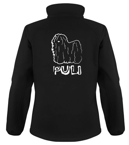 Puli (Hungarian) Dog Breed Design Softshell Jacket Full Zipped Women's & Men's Styles