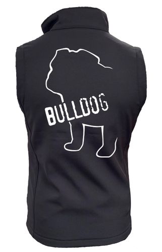 Bulldog Dog Breed Design Softshell Gilet Full Zipped Women's & Men's Styles