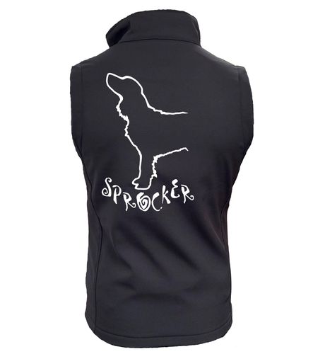 Sprocker Dog Breed Design Softshell Gilet Full Zipped Women's & Men's Styles