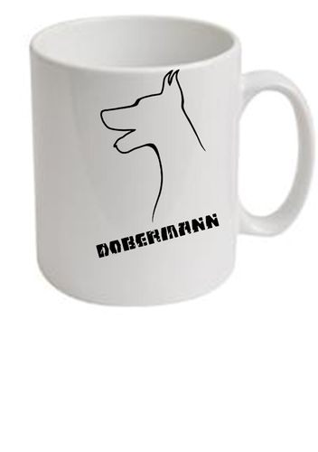 Dobermann Dog Breed Ceramic Mug Dogeria Design