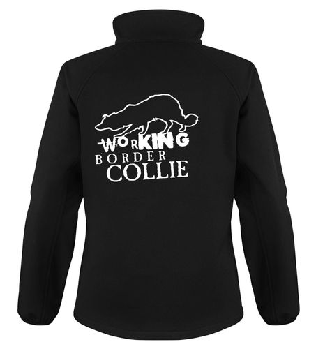 Working Border Collie Dog Breed Design Softshell Jacket Full Zipped Women's & Men's Styles
