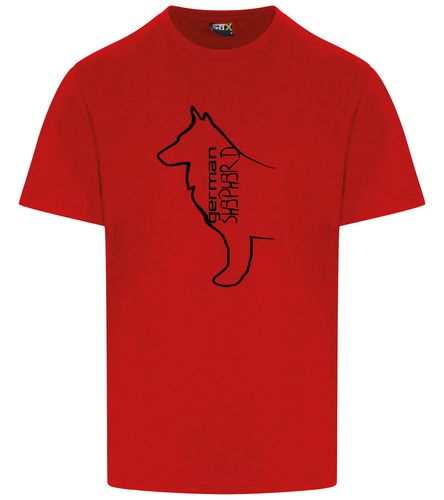 Unisex German Shepherd T-Shirt Red (Black)