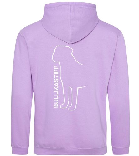 Unisex Bullmastiff (Standing) Pullover Hoodie Lavender (White)