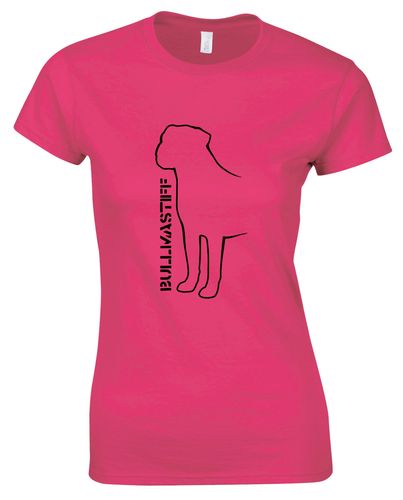 Female Bullmastiff (Standing) T-Shirt Pink (Black)