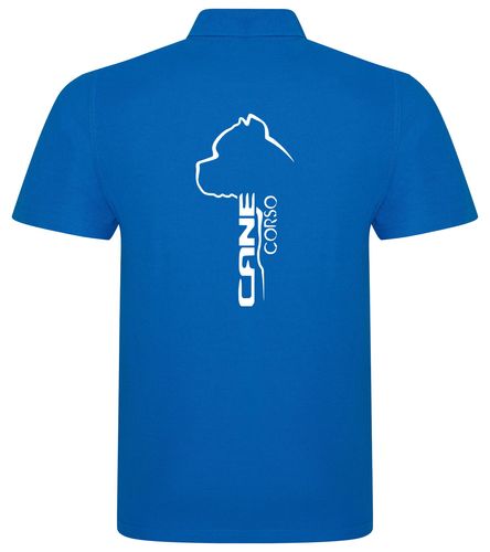 Unisex Cane Corso Polo Shirt Sapphire Blue (White)
