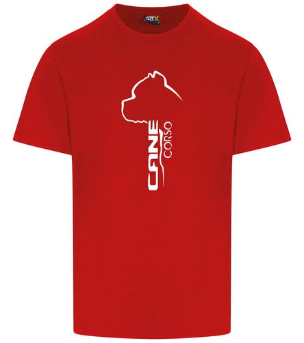 Unisex Cane Corso Roundneck T-Shirt Red (White)