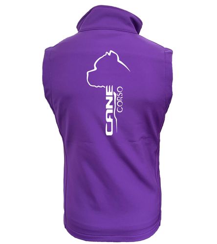 Unisex Cane Corso Softshell Gilet Purple (White)