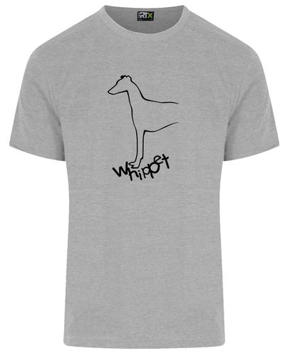 Unisex Whippet Roundneck T-Shirt Heather Grey (Black)