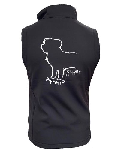 Unisex Affenpinscher Softshell Jacket Black (White)