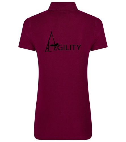Female Agility Polo Shirt Burgundy (Black)