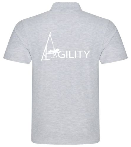 Unisex Agility Polo Shirt Heather Grey (White)