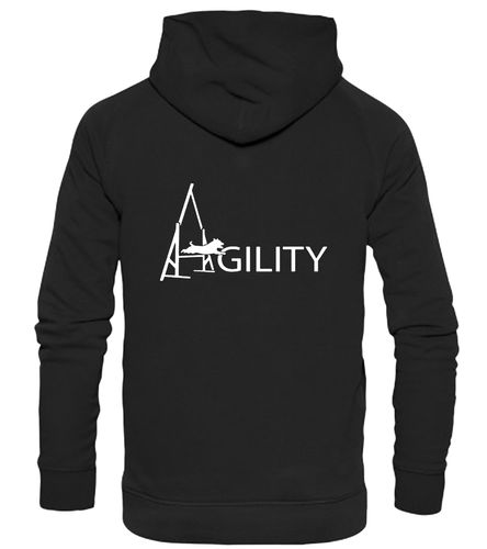 Unisex Agility Pullover Hoodie Black (White)