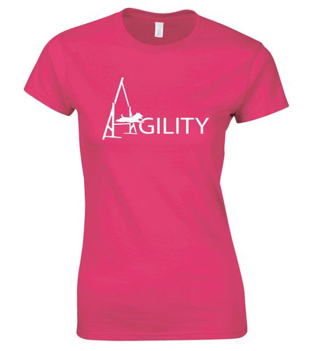 Female Agility Roundneck T-Shirt Pink (White)
