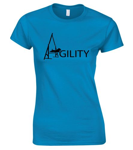 Female Agility Roundneck T-Shirt Sapphire Blue (Black)