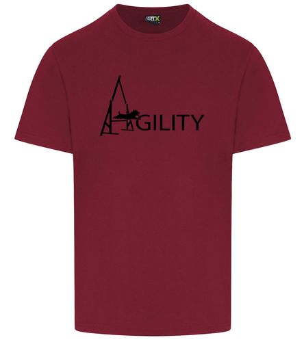 Unisex Agility Roundneck T-Shirt Burgundy (Black)