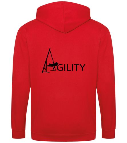 Unisex Agility Zipped Hoodie Red (Black)