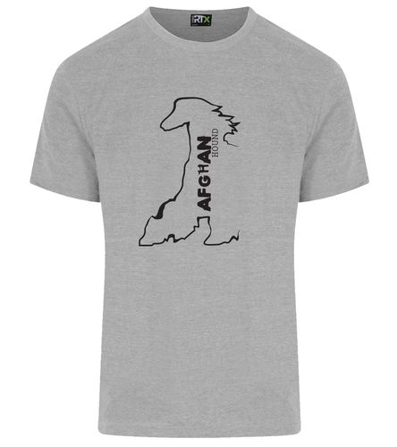 Unisex Afghan Hound Roundneck T-Shirt Heather Grey (Black)