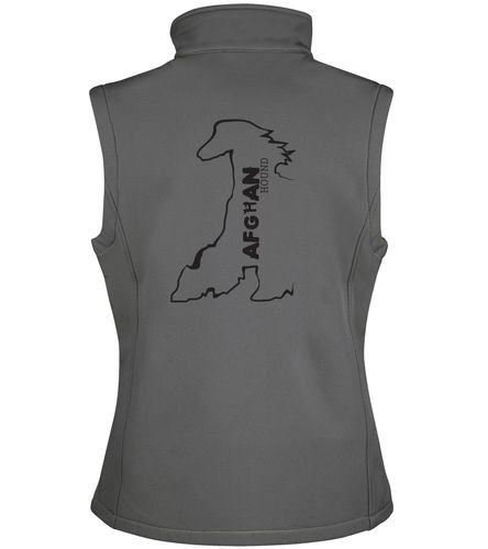 Unisex Afghan Hound Softshell Gilet Charcoal (Black)