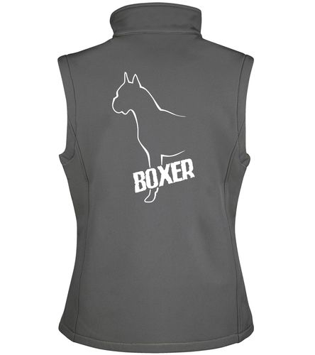 Unisex Boxer Ear Up Softshell Gilet Charcoal (White)