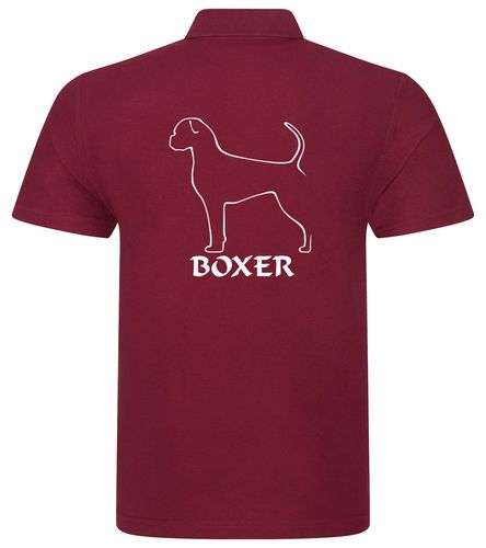 Unisex Boxer Ear Drop (2) Polo Shirt Burgundy (White)