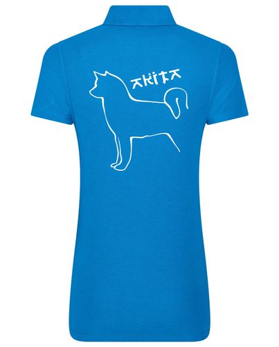 Female Akita Polo Shirt Sapphire Blue (White)