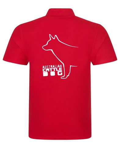 Unisex Australian Cattle Dog Polo Shirt Red (White)