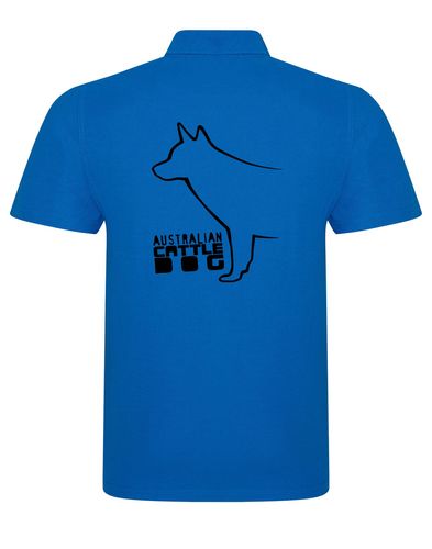 Unisex Australian Cattle Dog Polo Shirt Sapphire Blue (Black)