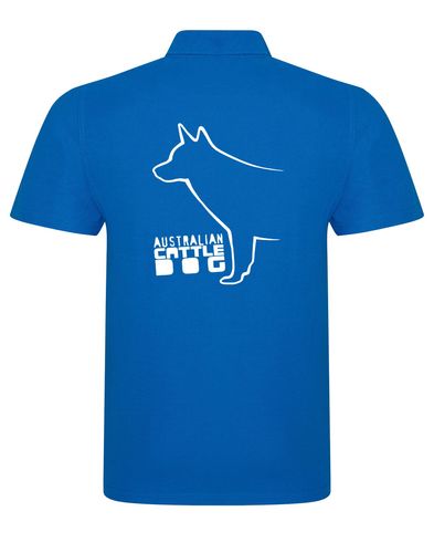 Unisex Australian Cattle Dog Polo Shirt Sapphire Blue (White)