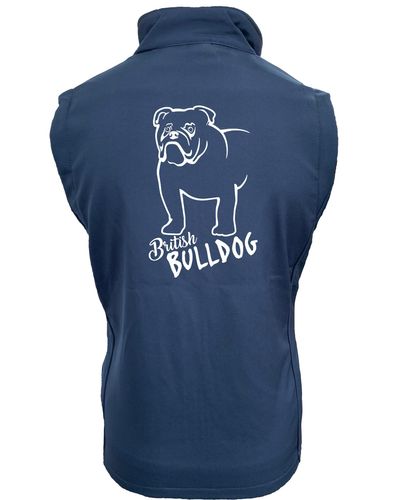 Female British Bulldog Softshell Gilet Navy Royal (White)