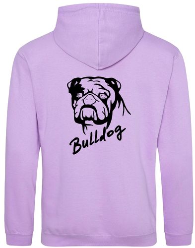 Unisex Bulldog (Head Design) Pullover Hoodie Lavender (Black)