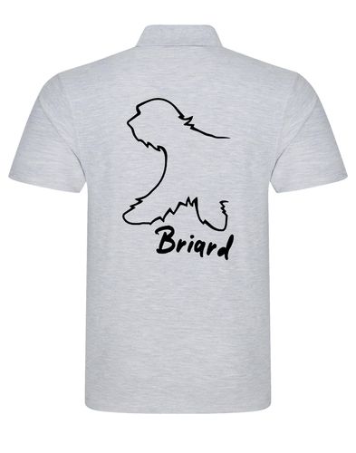 Unisex Briard Polo Shirt Heather Grey (Black)