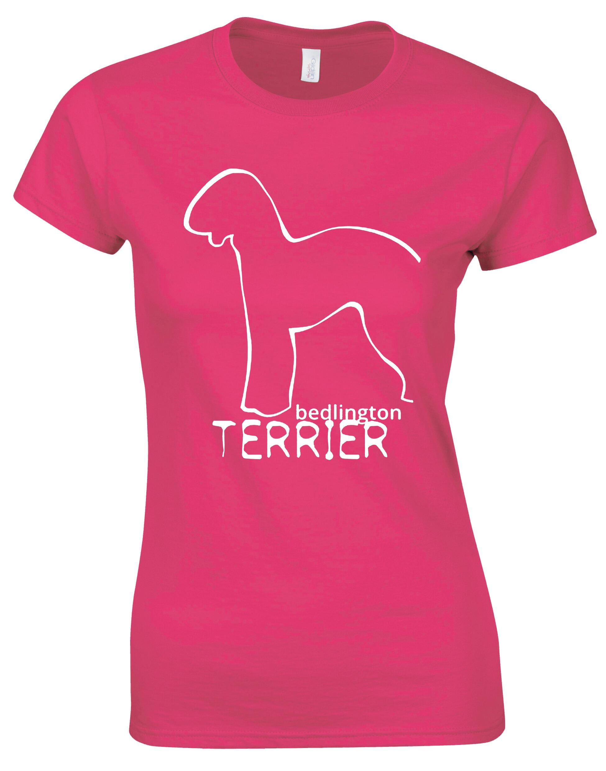 Female Roundneck T-shirt with Bedlington Terrier Dog Breed Design – Style for Every Dog Lover