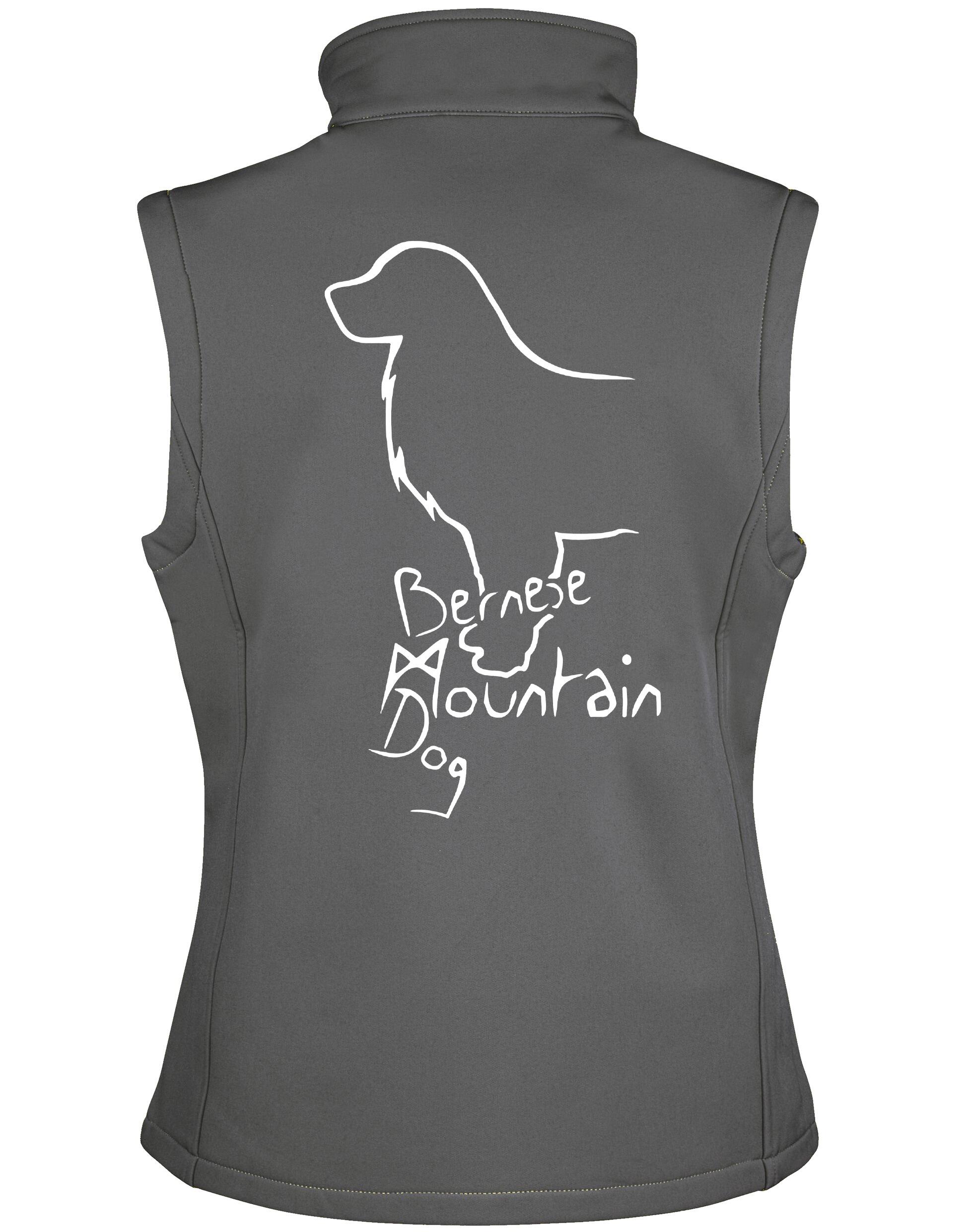 Bernese Mountain Dog Dog Breed Design Women’s Softshell Gilet – Perfect Blend of Style and Functionality
