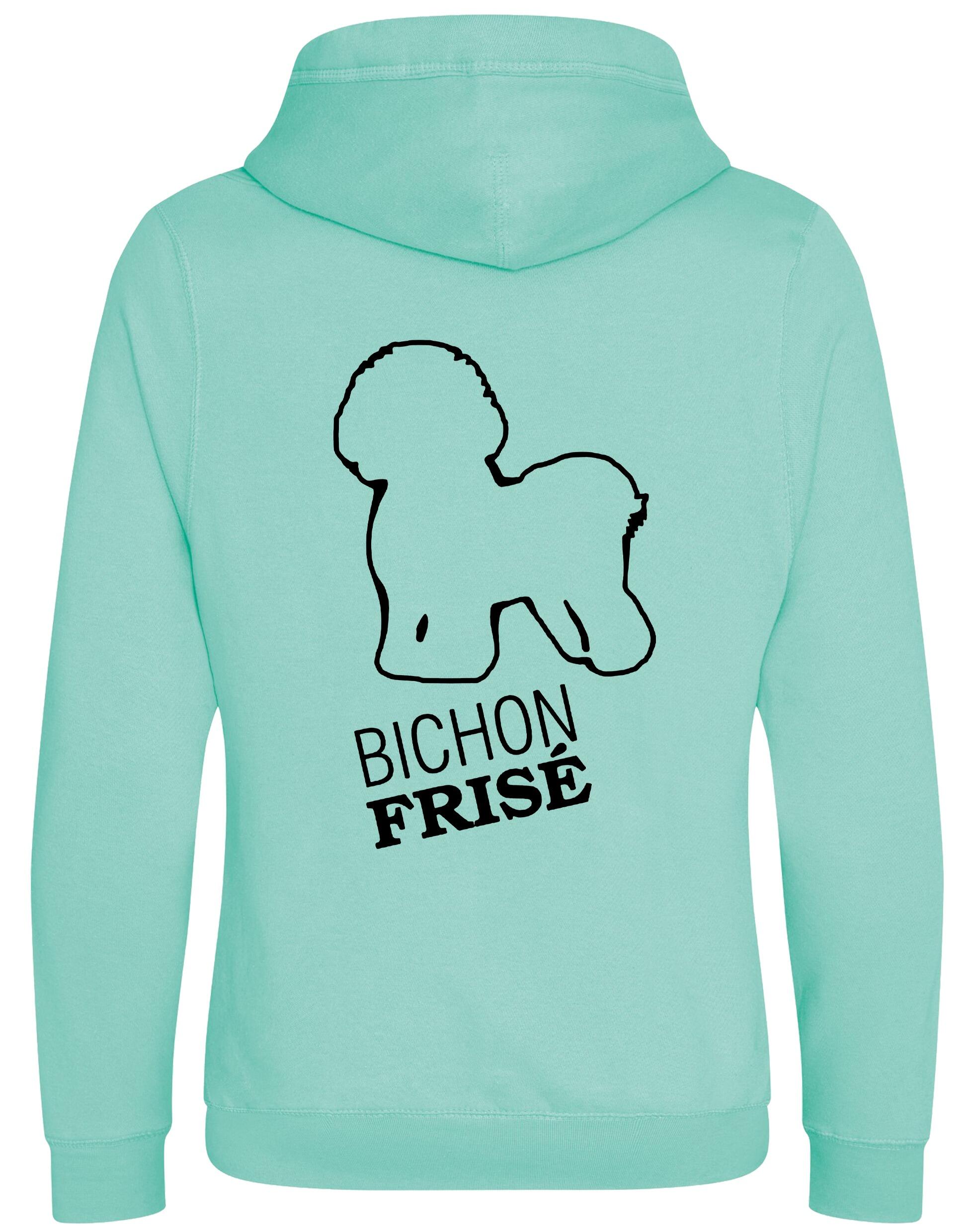 Men's & Women's Hooded Cardigan Sweatshirt - 3D Print Bichon Frise Dog Design, Zipper Front, Grey, Size Large