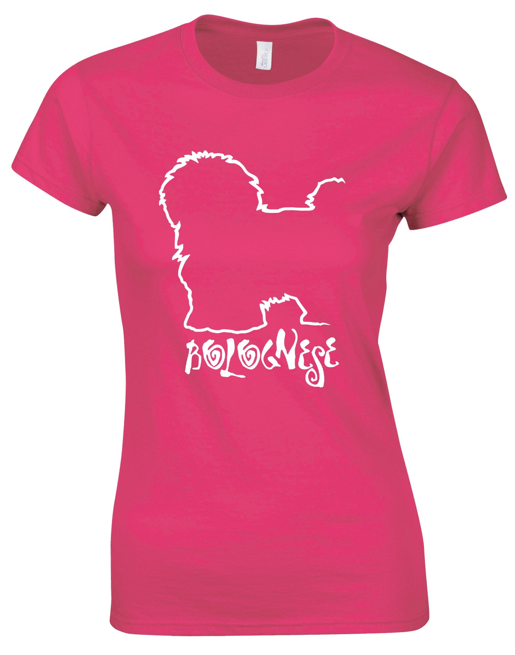Female Roundneck T-shirt with Bolognese Dog Breed Design – Style for Every Dog Lover