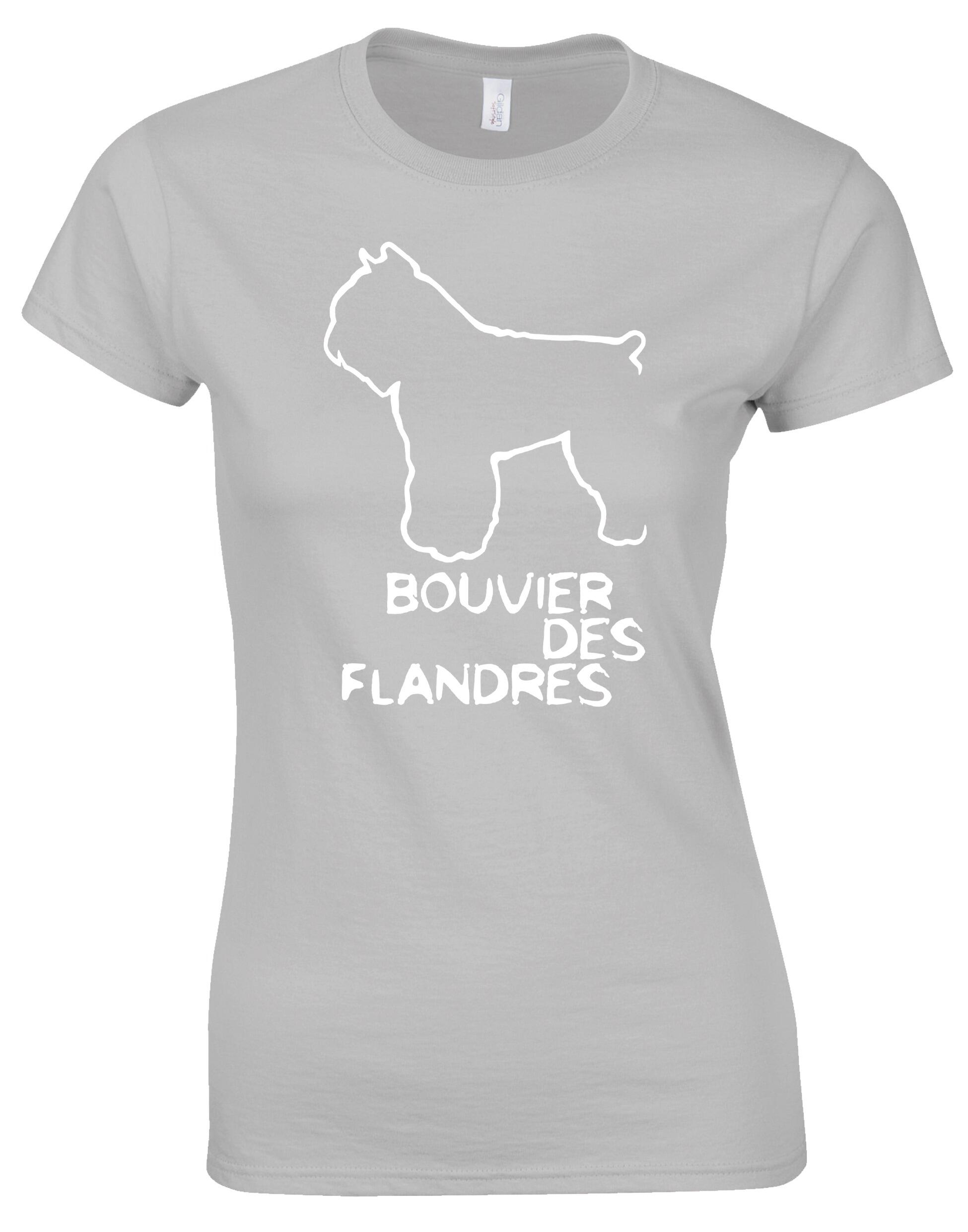 Female Roundneck T-shirt with Bouvier des Flandres Dog Breed Design – Stylish Comfort for Every Dog Lover