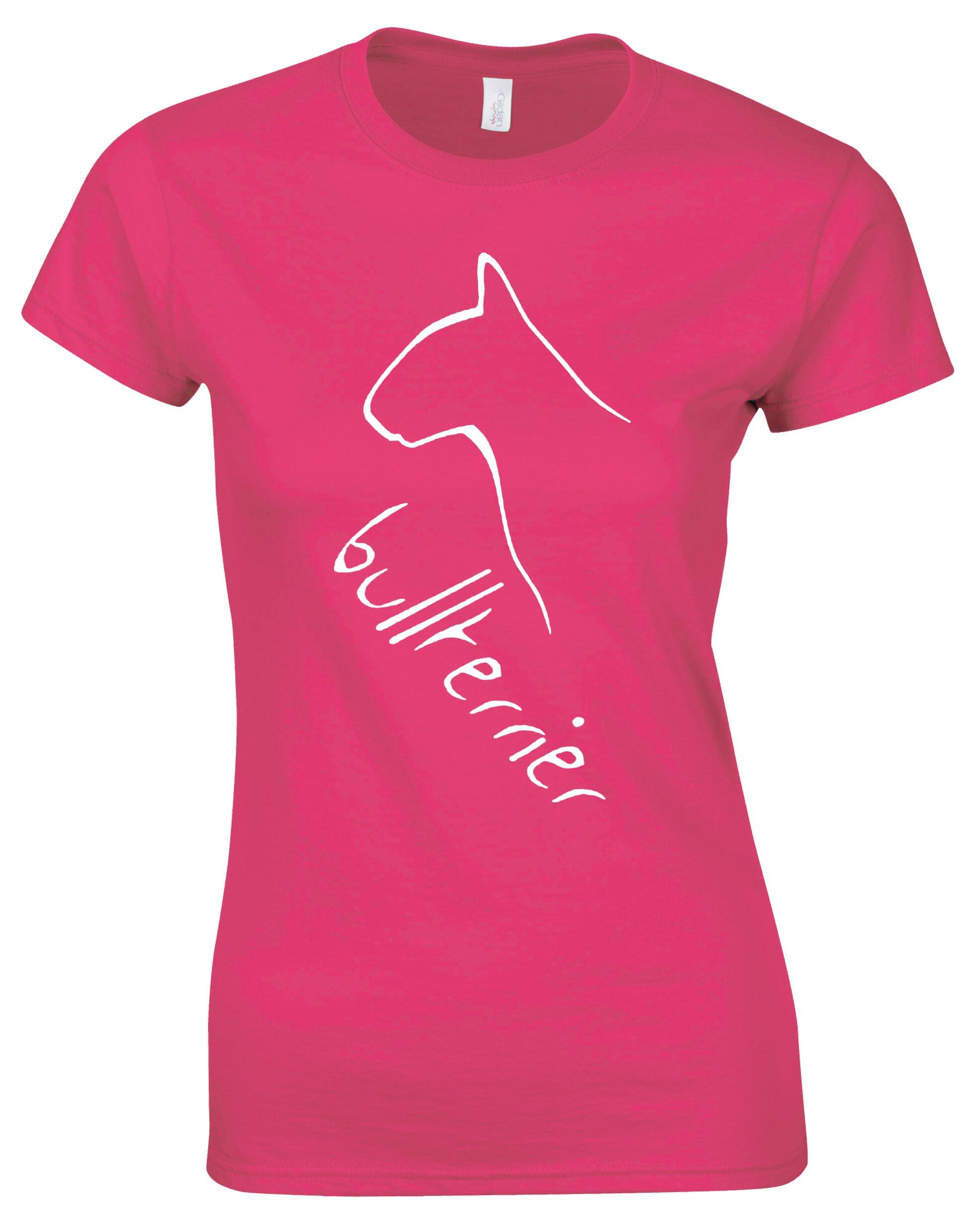 Female Roundneck T-shirt with Bullterrier Dog Breed Design – Style for Every Dog Lover