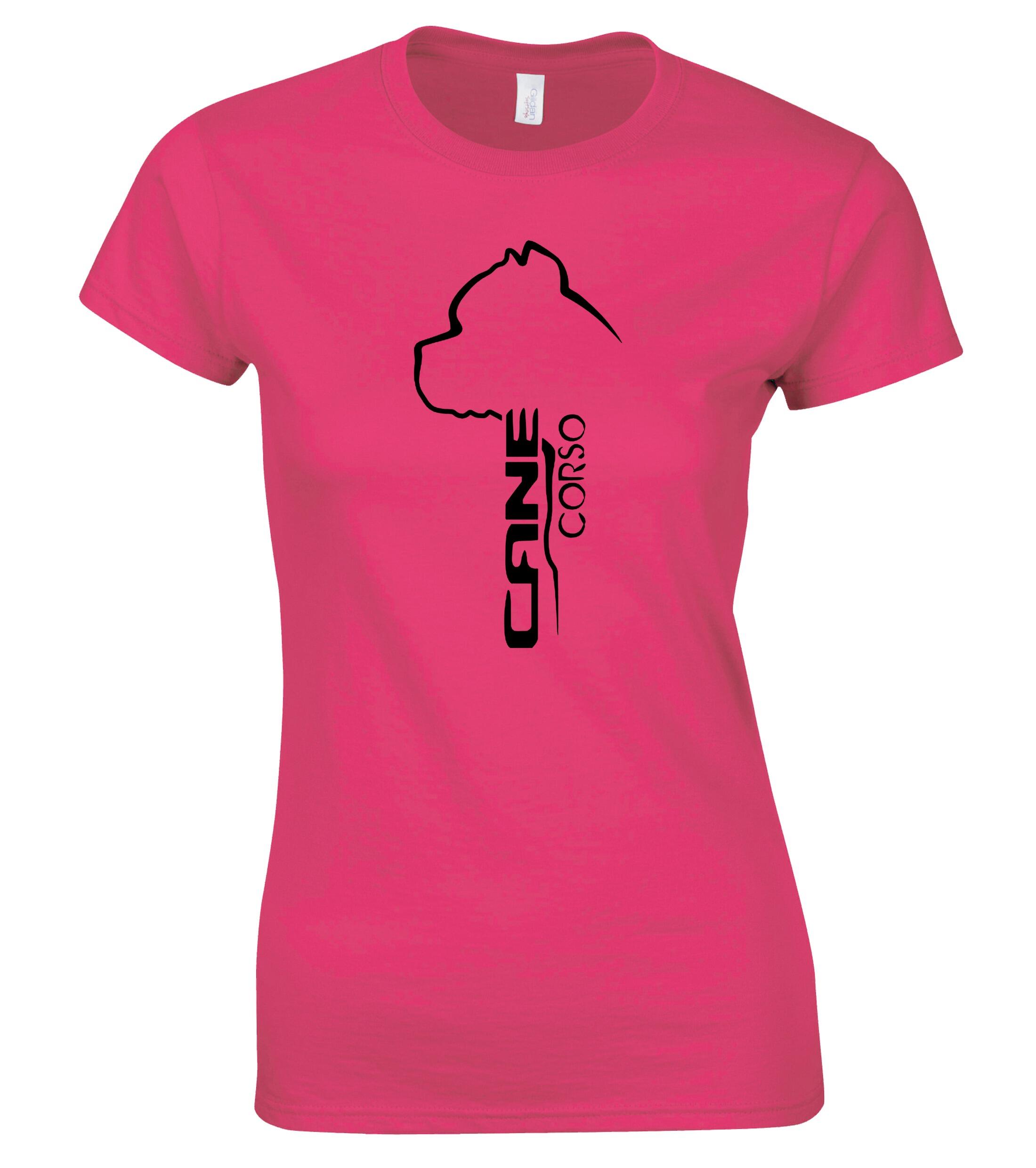 Female Roundneck T-shirt with Cane Corso Dog Breed Design – Style for Every Dog Lover
